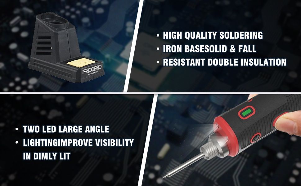 11W Безжичен поялник със стойка и USB-C зареждане, FrogBro LD006A-Pro