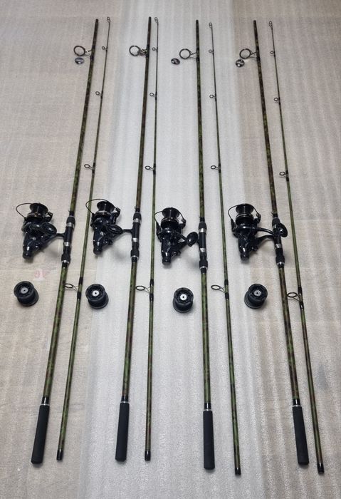 SET 4 Lansete Carp WINDBLADE 3.90m 3.5Lbs + 4 Mulinete AVIATOR DP70