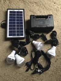 Kit solar 4 becuri-incarcator telefon universal