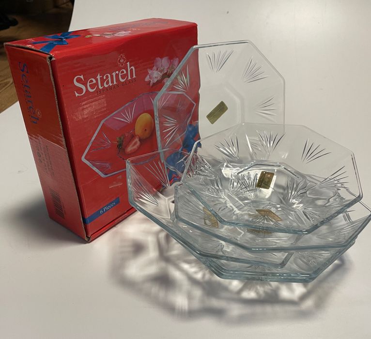 Fructiera sticla, 6 piese