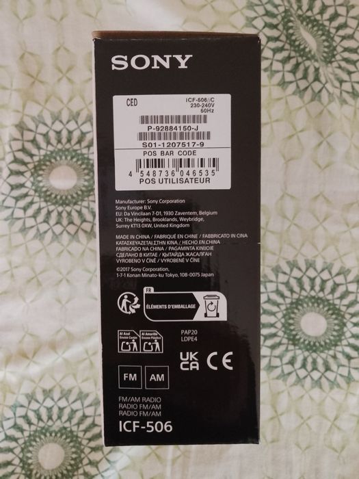 Radio portabil Sony ICF506, FM/AM, Mufa casti, Negru