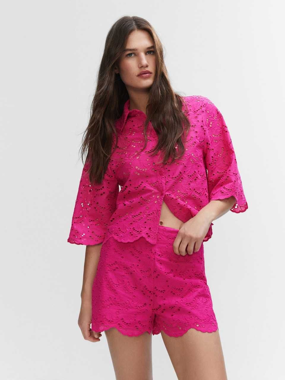 Ново с етикет! Къси панталони с бродерия Mango, размер 34/XS