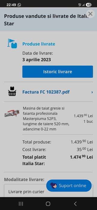 Mașină de taiat gresie