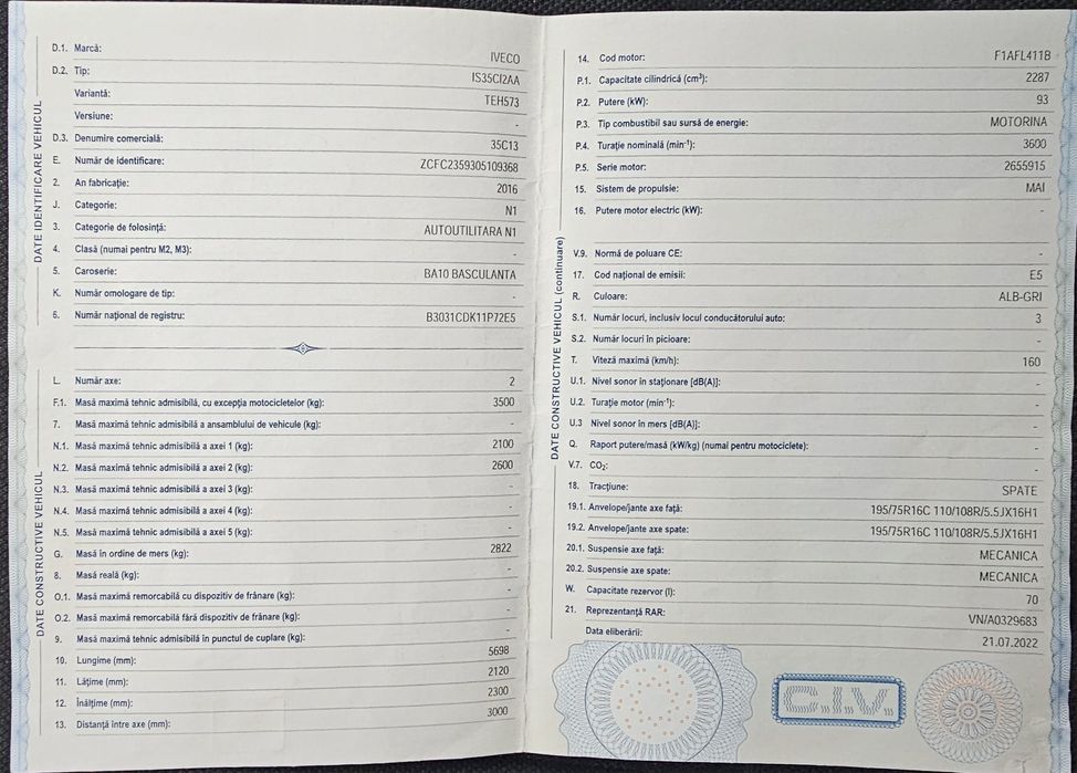 Iveco daily basculabil