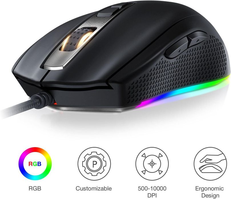 Mouse gaming LUDOS FLAMMA RGB 10,000 Dip,sigilat