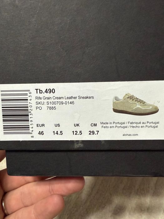 Adidasi Alohas tb490 rife grain cream leather sneakers nr 46