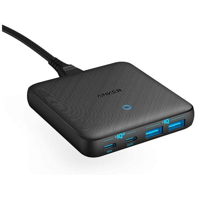 Anker PowerPort Atom III Slim USB C зарядно с 63W, 2 x USB-C и 2 х USB