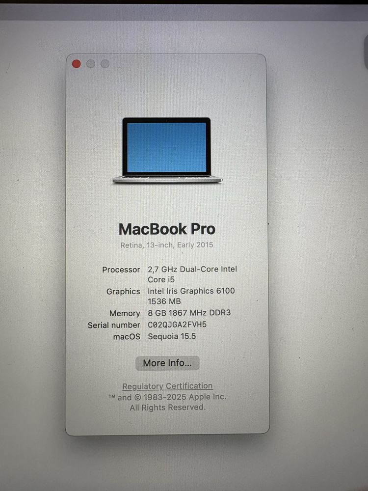 MacBook Pro 13” Retina (2015) – 8GB/SSD – Работи отлично