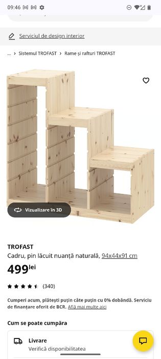 Ikea trofast cadru raft depozitare lemn masiv nou scarita