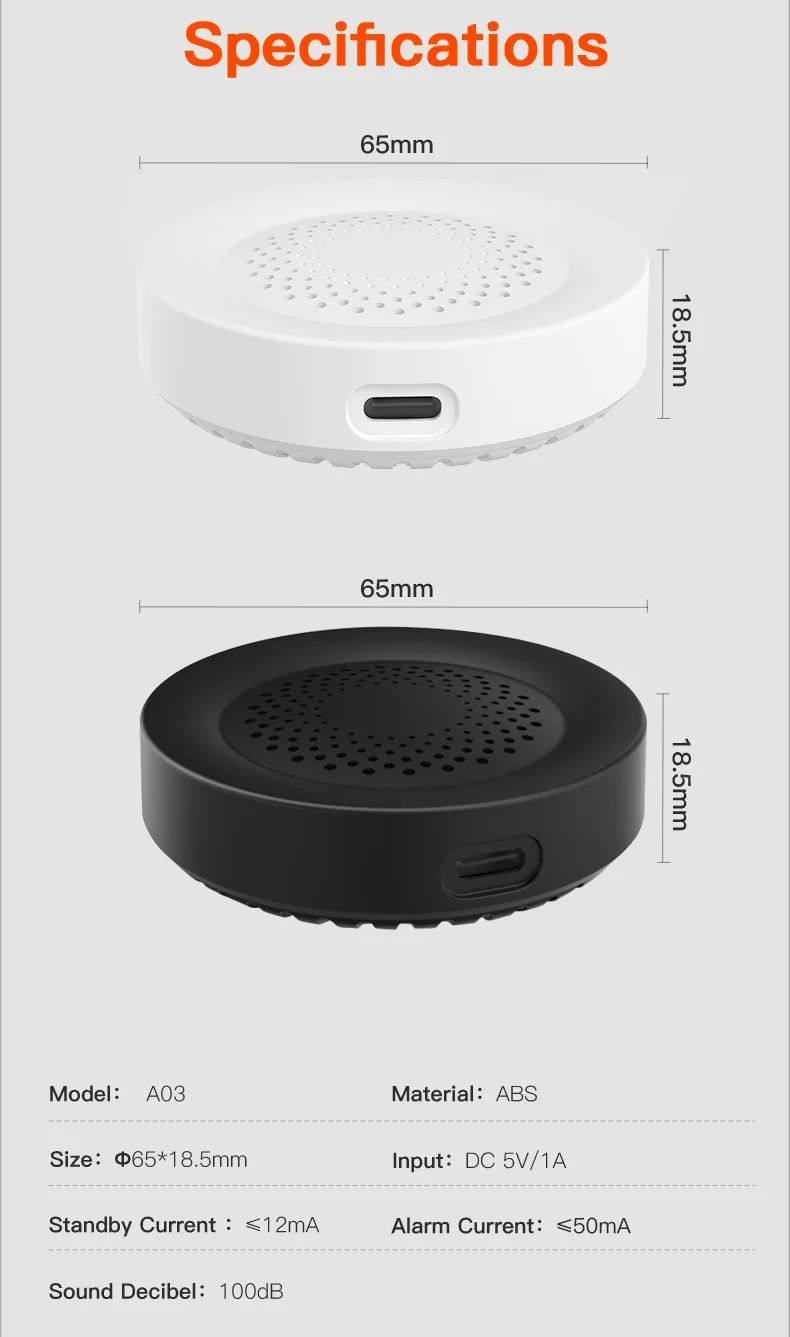 Tuya / Smart Life WiFi сирена за сигурност, 100db високоговорител