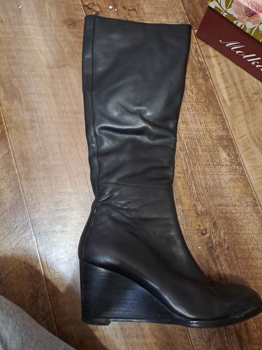 Сапоги кожанные черные