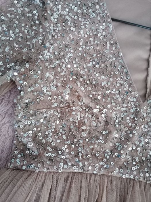 Rochie paiete roz pudra