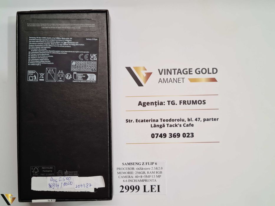 SAMSUNG Z FLIP 6 ,256GB , Amanet Vintage Gold Tg Frumos