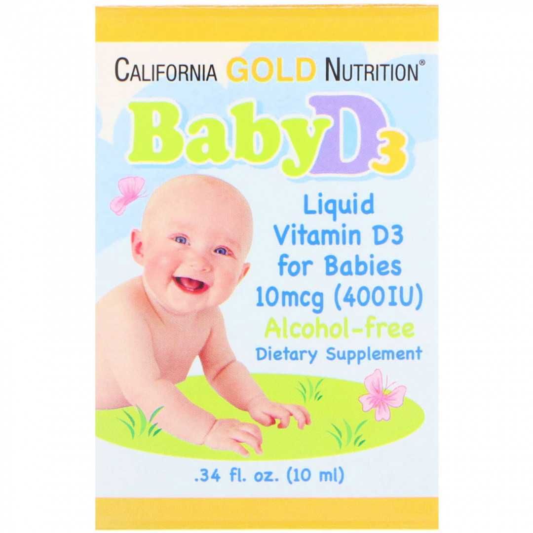 California Gold Nutrition, жидкий витамин D3 для детей