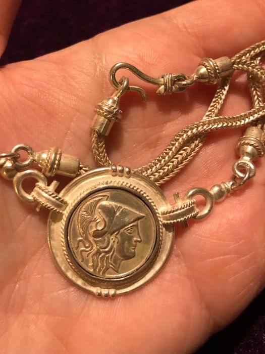 Сребърно колие, античен стил, Атина Палада