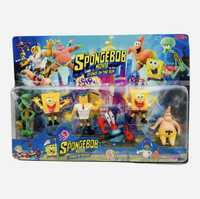 Set cu 6 figurine Sponge Bob, Krusty Krab, 7 cm, NOU