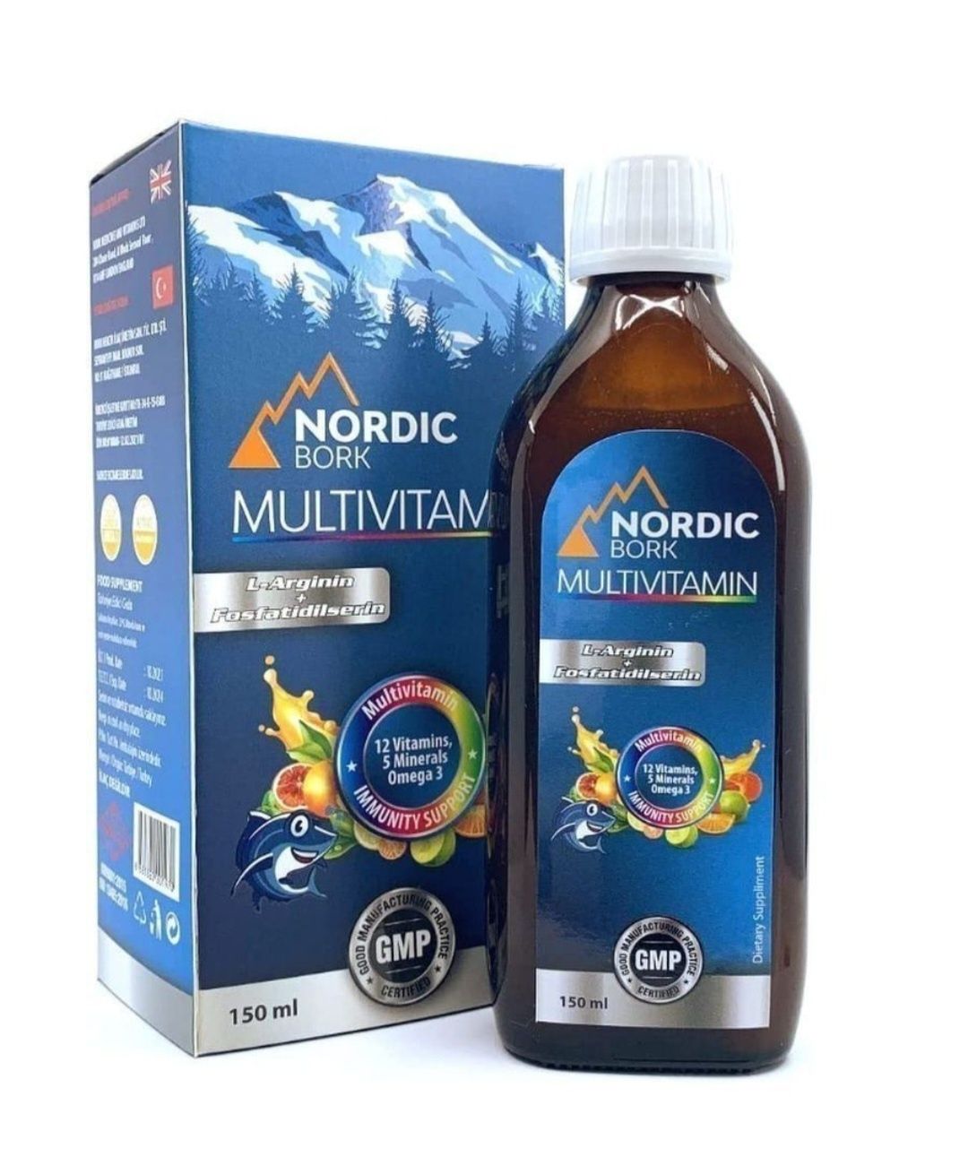 Nordic Bork/Мультивитаминый/рост/Комплекс/Omega-3/12 витаминов/5 минер