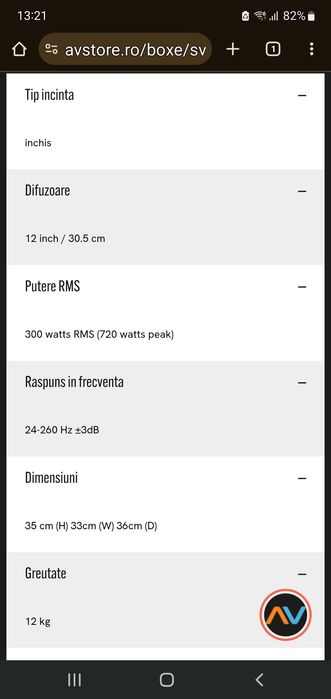 Svs SB 1000 subwoofer activ