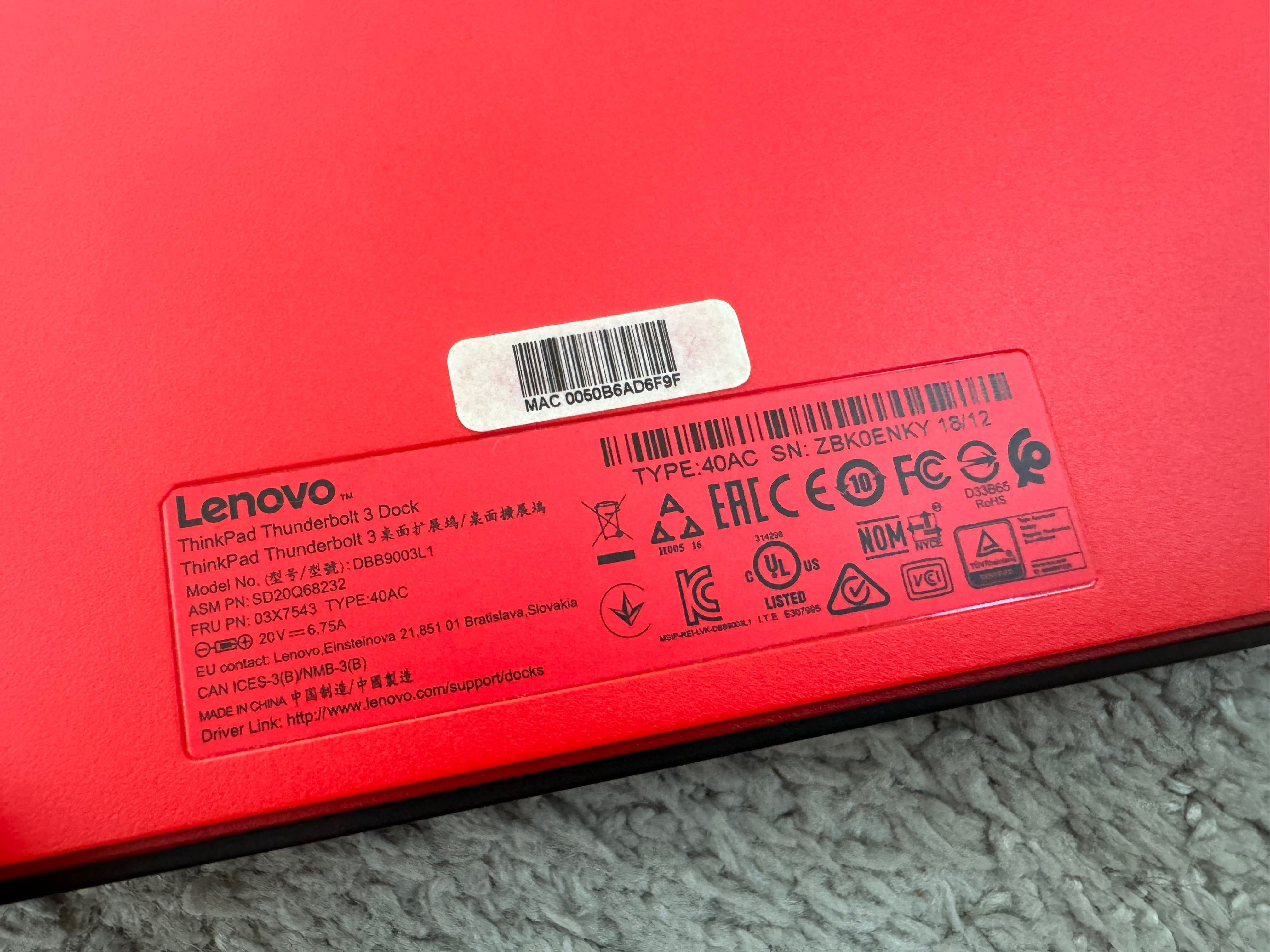 Lenovo ThinkPad Thunderbolt 3 Dock 40AC, ca nou
