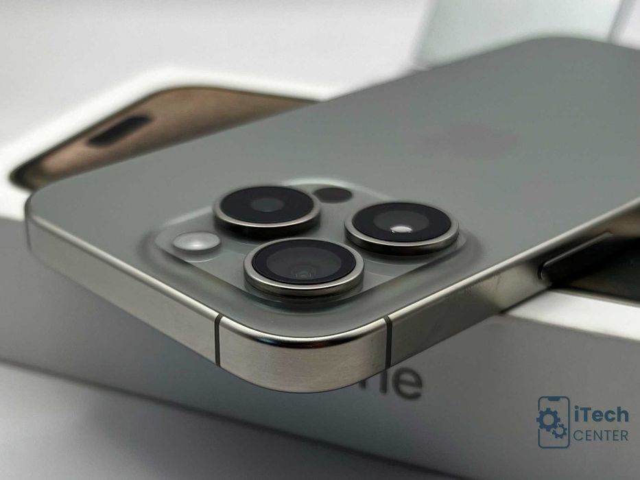 iPhone 15 Pro, 256GB, Natural, 100% батерия, ОТЛИЧЕН, 1г. ГАРАНЦИЯ