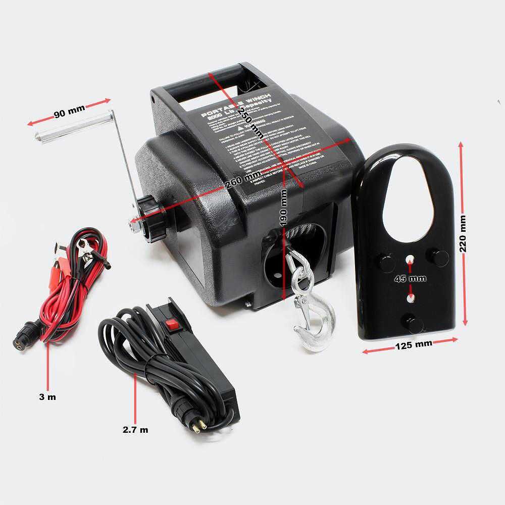 Лебедка 2000LBS, с дистанционно, 12V, до 910 кг