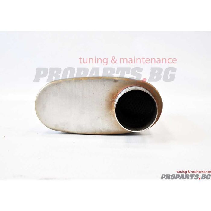 Плоско спортно гърне ауспух с разменени вход и изход 63 мм или 76 мм