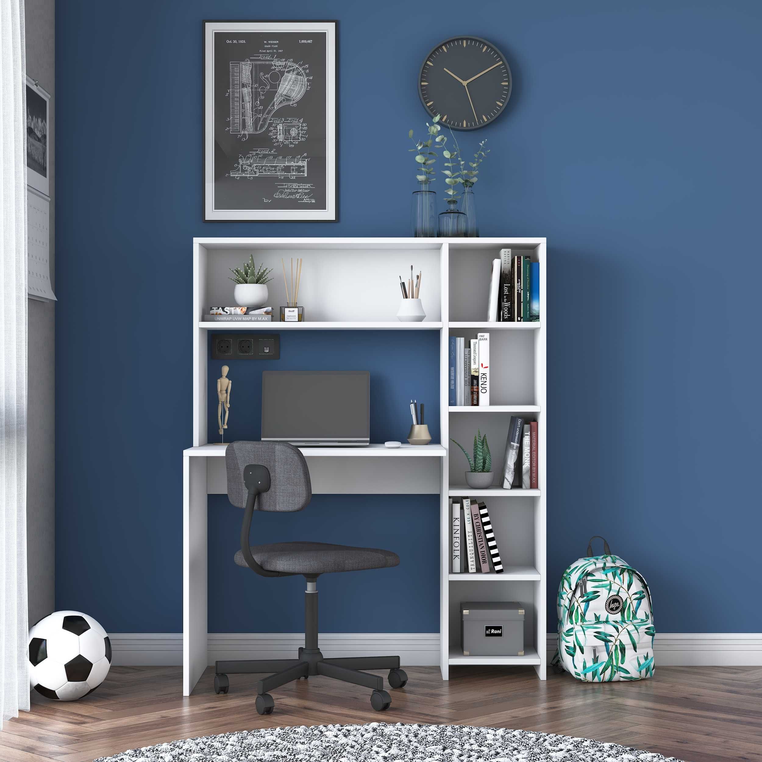 Практично бюро Puzzle-home 2063, Два цвята, 113x40x142, Бърза доставка