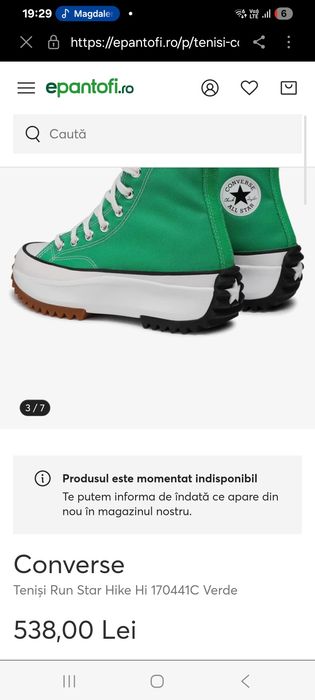 Tenisi inalti Converse run star marimea 38.5