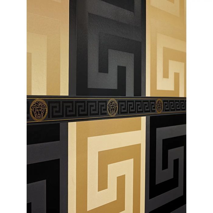 tapet versace, vinil, auriu, 70 x 1005 cm