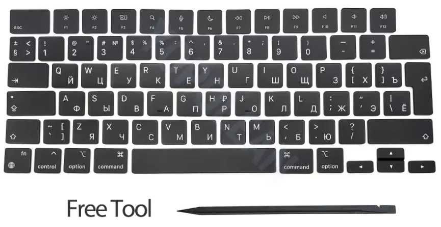 Колпачки (KeyCaps) для MacBook AIR, Pro M1 M2 M3 M4 14" - 16"