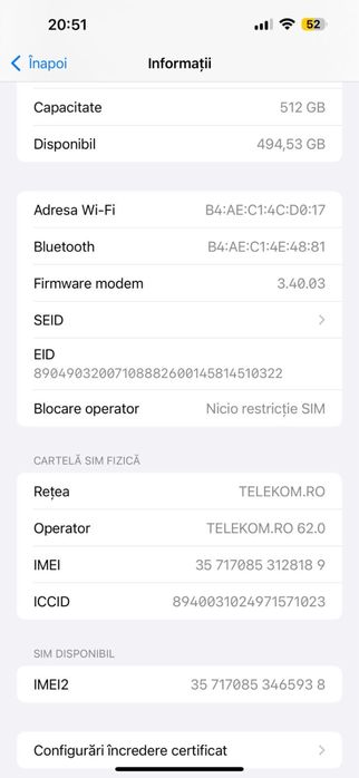 Iphone 14 pro max 512GB/94%/ neverlock/casti Jbl wireless