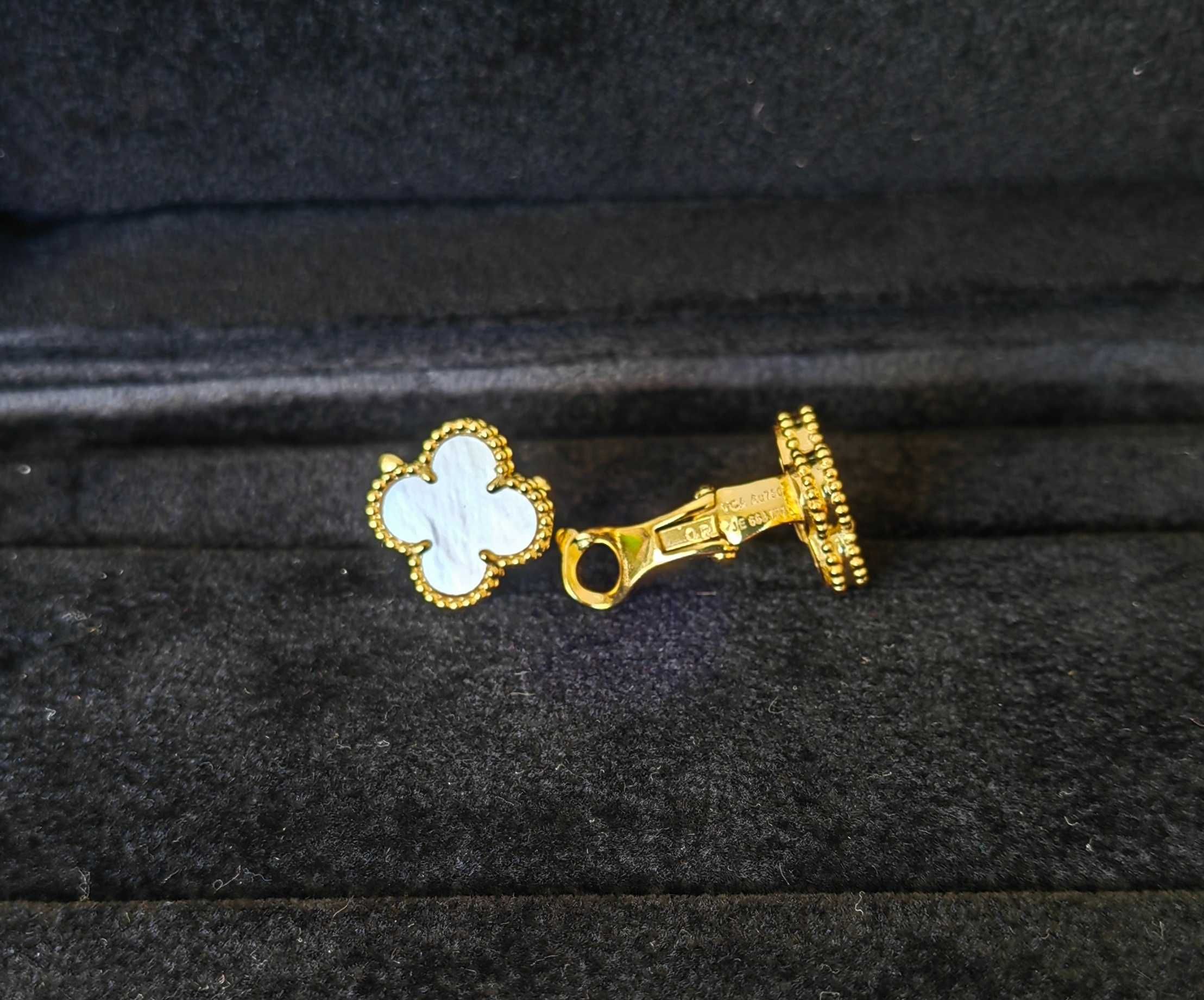 Златни дамски обеци, Vintage Alhambra earrings, Van Cleef & Arpels VCA