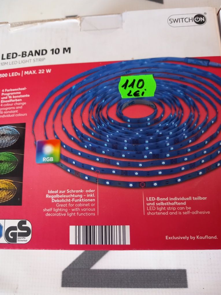 Bandă led 10 ml cu telecomanda.