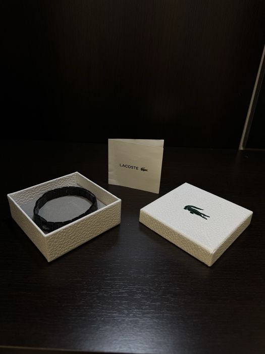 Bratara Lacoste neagra 19 cm