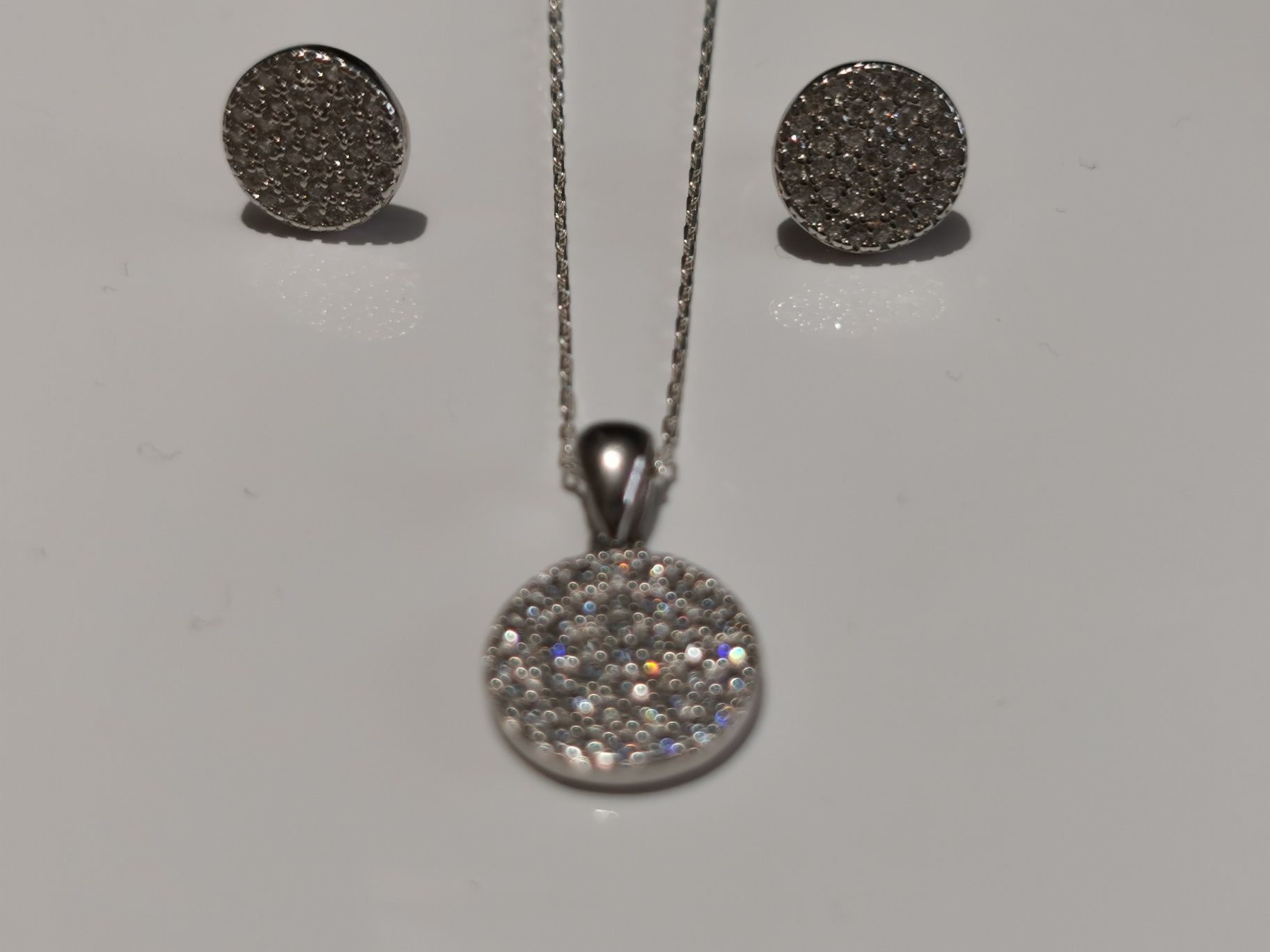 Set bijuterii argint - lant, pandantiv, cercei - cadou soție/iubită