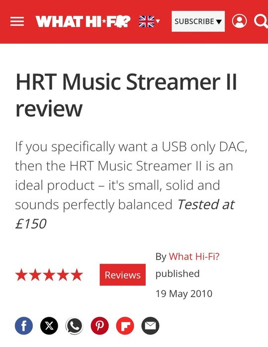 Placă de sunet externă / DAC Audio USB HRT Music Streamer II
