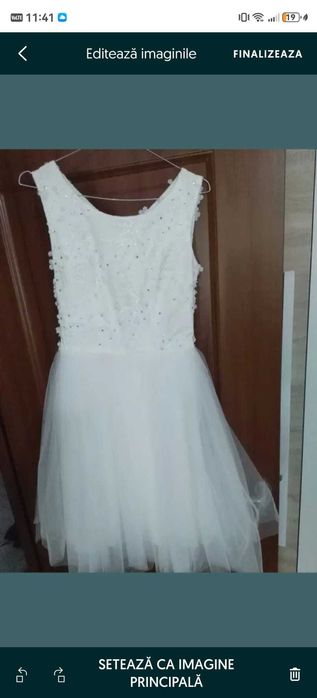 Rochie alba scurta mireasa
