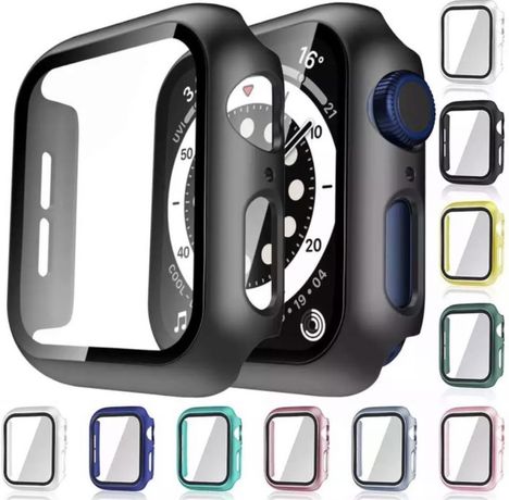 Husa Bumper Din Plastic cu Geam Protectie Ceas Apple Watch