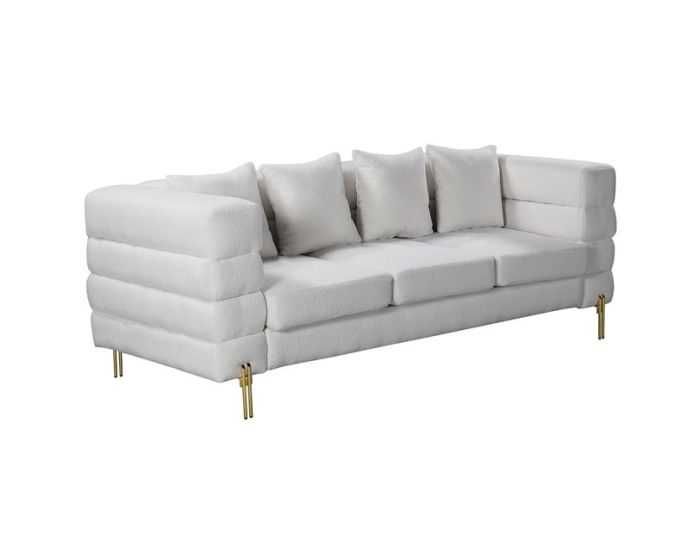 Триместен диван MORRIS, с дамаска от Букле в два цвята, 213х87х76 см.