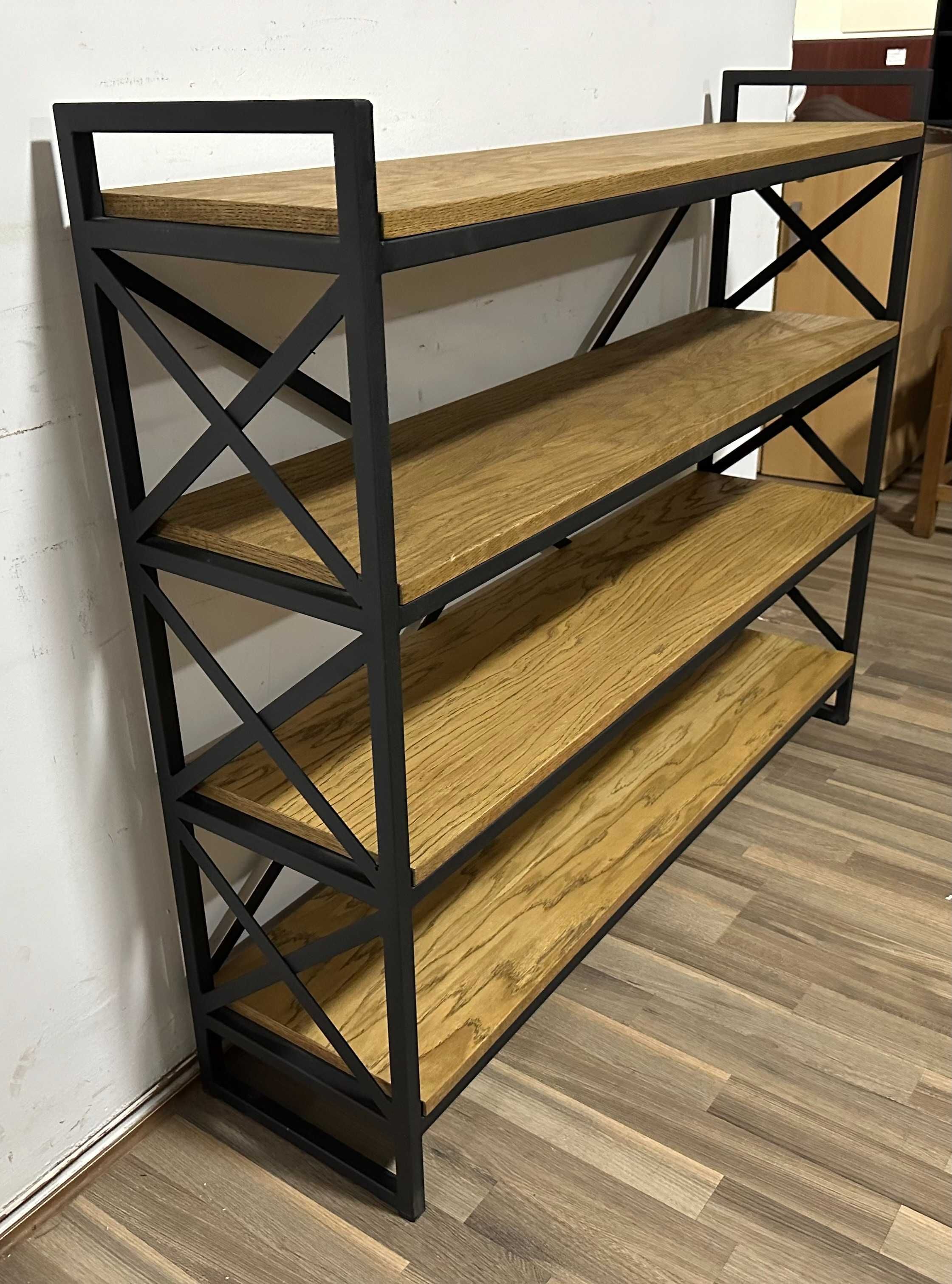 Produs Nou; Etajera cu cadru metalic si rafturi din MDF; Biblioteca