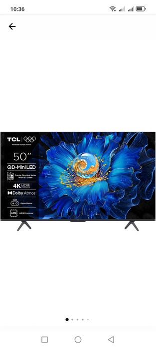 Televizor TCL MiniLed 50C6KS, 126 cm, Smart Google TV, 4K Ultra HD, C