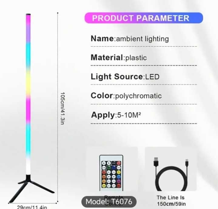 Lampadar rgb cu telecomanda superb