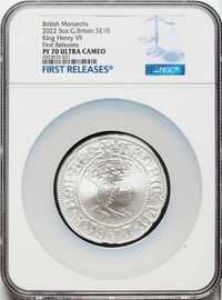 2022 Henry VII - 10oz £10 - NGC PF70 First Releases-Кутия и Сертификат