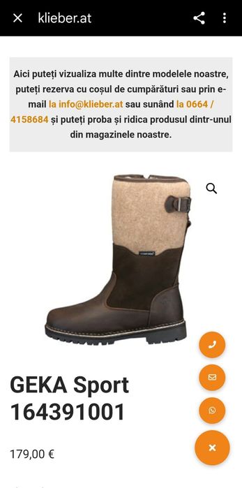 Cizme de la GEKA Sport vanatoare piele +blana lana marimea 42 pret fix