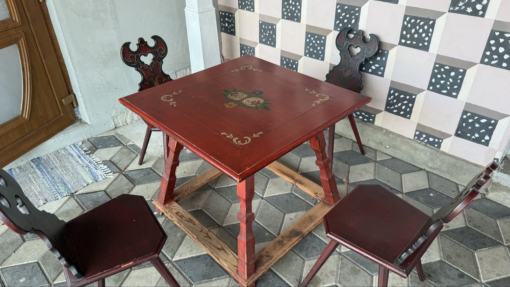 Set rustic masa cu 4 scaune