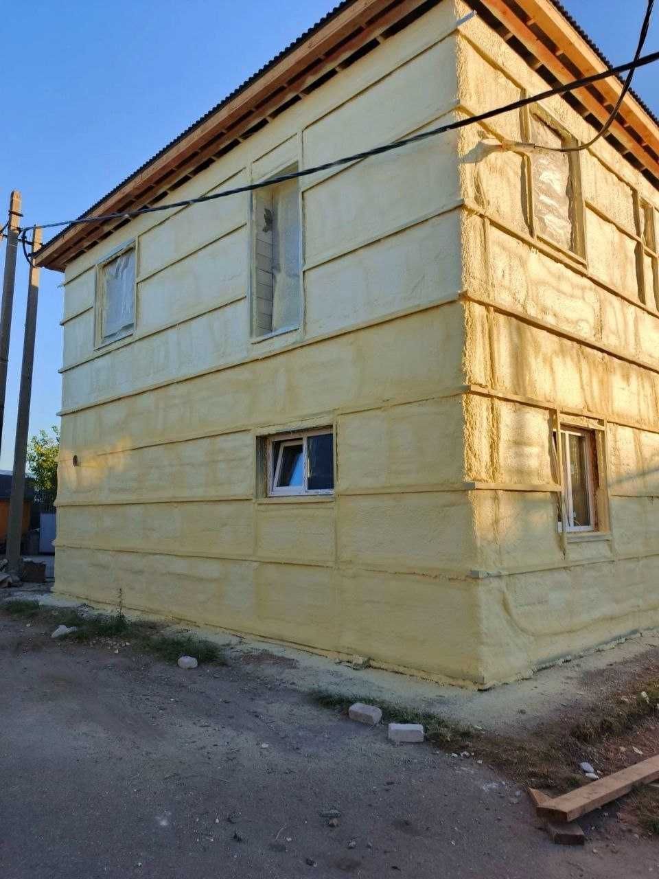 Пеноизол Утепление стен дом коттедж здание ППУ фасад под заказ крыша