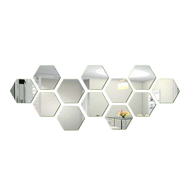 Set Oglinzi Design Hexagon - Decorative Acrilice Cristal 10 buc
