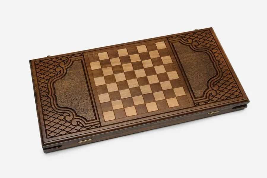 Нарды резные "Дерево Жизни" из массива бука (Армения)