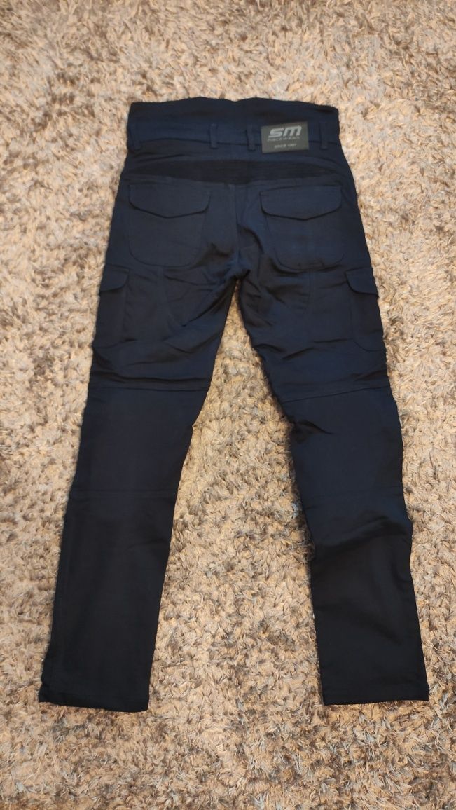 Pantaloni moto Cargo Blue protectii+kevlar marimi 30, 32, 34, 36, 38