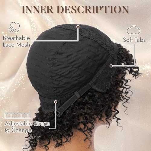 Нова Къдрава афро перука от истинска коса с бретон естествен обем жени